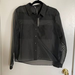 NWT COS Silk Sheer Button-Up, Size 12